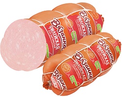 КОЛБАСА ВАРЕНАЯ ВЯЗАНКА ФИЛЕЙНАЯ СО ШПИКОМ 350ГР