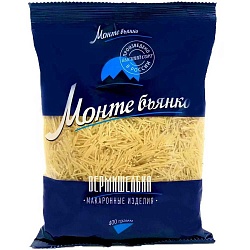 МАКАРОННЫЕ ИЗДЕЛИЯ В/С МОНТЕ БЬЯНКО № 343 ПЕРЬЯ 4КГ
