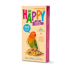 КОРМ MR HAPPY ДЛЯ СРЕДНИХ ПОПУГАЕВ 400ГР