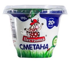 БЗМЖ СМЕТАНА ПЕСТРАВКА П/СТ 20% 170ГР