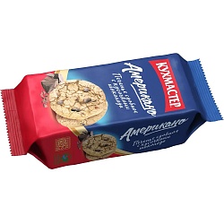 ПЕЧЕНЬЕ АМЕРИКАНО С КУСОЧКАМИ ШОКОЛАДА И КАРАМЕЛИ КУХМАСТЕР 180ГР