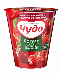 БЗМЖ ЙОГУРТ ЧУДО КЛУБНИКА-ЗЕМЛЯН СТАКАН 2% 290ГР