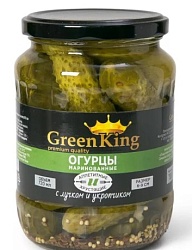 ОГУРЦЫ МАРИНОВАННЫЕ 6-9СМ ГРИН КИНГ СТ/Б 720МЛ