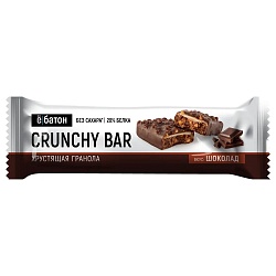 БАТОНЧИК  ПРОТЕИНОВЫЙ Ё БАТОН CRUNCHY BAR СО ВКУСОМ ШОКОЛАДА В ГЛАЗ. 40ГР
