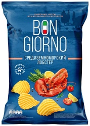 Чипсы BON GIORNO рифленые «Средиземноморский лобстер», 80 Г