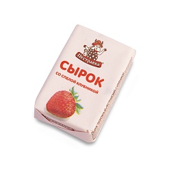 БЗМЖ СЫРОК ТВОРОЖНЫЙ ПЕСТРАВКА С КЛУБНИКОЙ 4.5% 100ГР КОРРЕКС