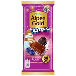 ШОКОЛАД АЛЬПЕН ГОЛЬД МОЛОЧНЫЙ ОРЕО ЧЕРНИЧНАЯ ПОЛЯНА 85ГР