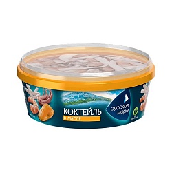 КОКТЕЙЛЬ ИЗ МОРЕПРОДУКТОВ РУССКОЕ МОРЕ В РАСТИТЕЛЬНОМ МАСЛЕ 300ГР