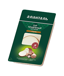 СЫР АЛАНТАЛЬ ПЛАВЛЕННЫЙ КОПЧЕНЫЙ С ГРИБАМИ, 40%, СЛАЙСЫ 150ГР