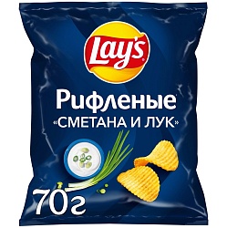 ТОП 100 Чипсы Lays со вкусом сметаны и лука 70г