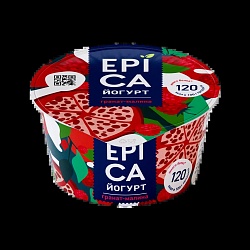 Йогурт EPICA с гранатом и малиной, 4.8%, 130 г