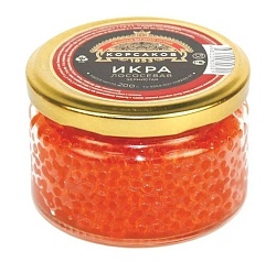 ИКРА ЛОСОСЕВАЯ ЗЕРНИСТАЯ  КОРСАКОВ 1853 90ГР