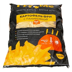 Картофель фри с панировкой Fry Me 6х6мм 2,5 кг
