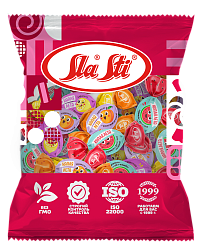 КАРАМЕЛЬ СЛАСТИ КАПЛЯ ЛЕТА С ФРУКТОВОЙ НАЧИНКОЙ МИКС  500Г