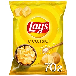 ТОП 100 Чипсы Lays с солью 70г