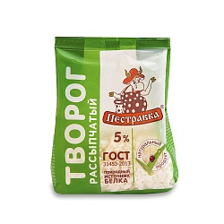 БЗМЖ ТВОРОГ ПЕСТРАВКА 5% 300ГР СТАБИЛОБЭГ