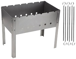 МАНГАЛ СКЛАДНОЙ 30*24*25+6 ШАМПУРОВ