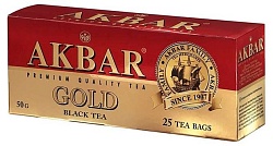 ЧАЙ АКБАР ГОЛД ЧЕРНЫЙ КРАСНО-ЗОЛОТОЙ 25П*2ГР