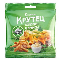 СУХАРЬ КРУТЕЦ  СО ВКУСОМ ХОЛОДЕЦ С ХРЕНОМ 80 ГР