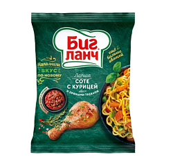 ЛАПША БИГ ЛАНЧ СОТЕ С КУРИЦЕЙ И ПРЯНЫМИ ТРАВАМИ БРИКЕТ 75ГР